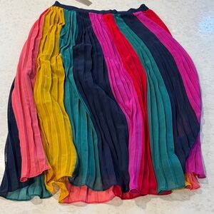 J. Crew Multicolor Pleated MidiSkirt